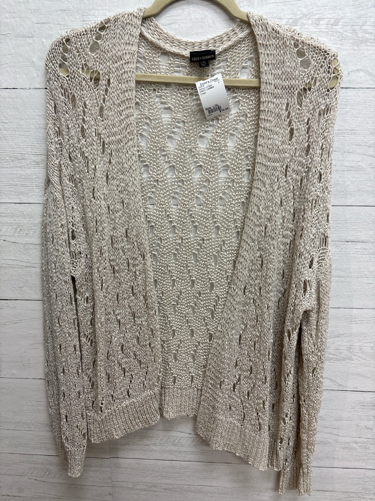 Size L/XL COCO + CARMEN Cream Womens Cardigan