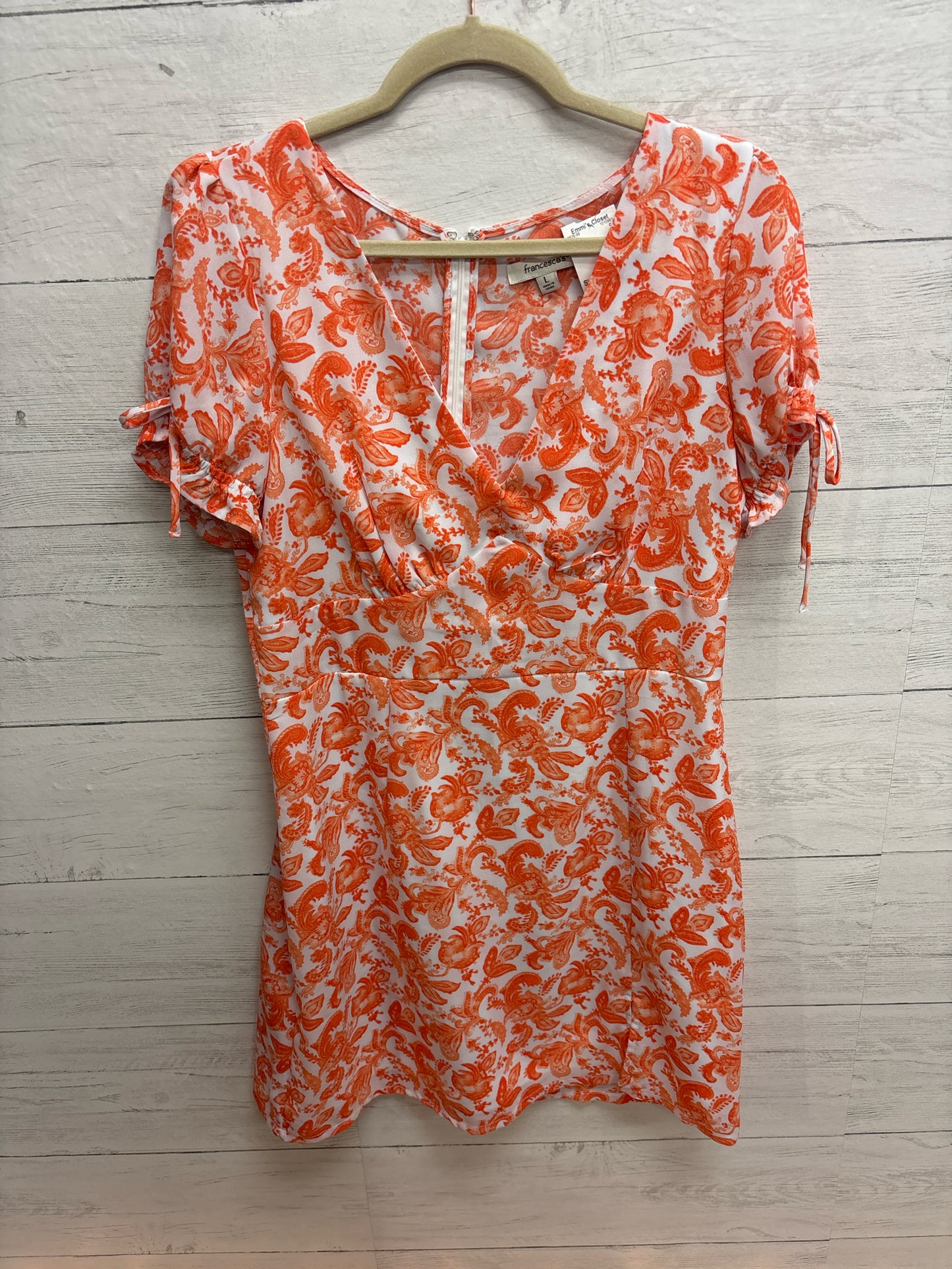 Size L Francesaca Orange/White Dress