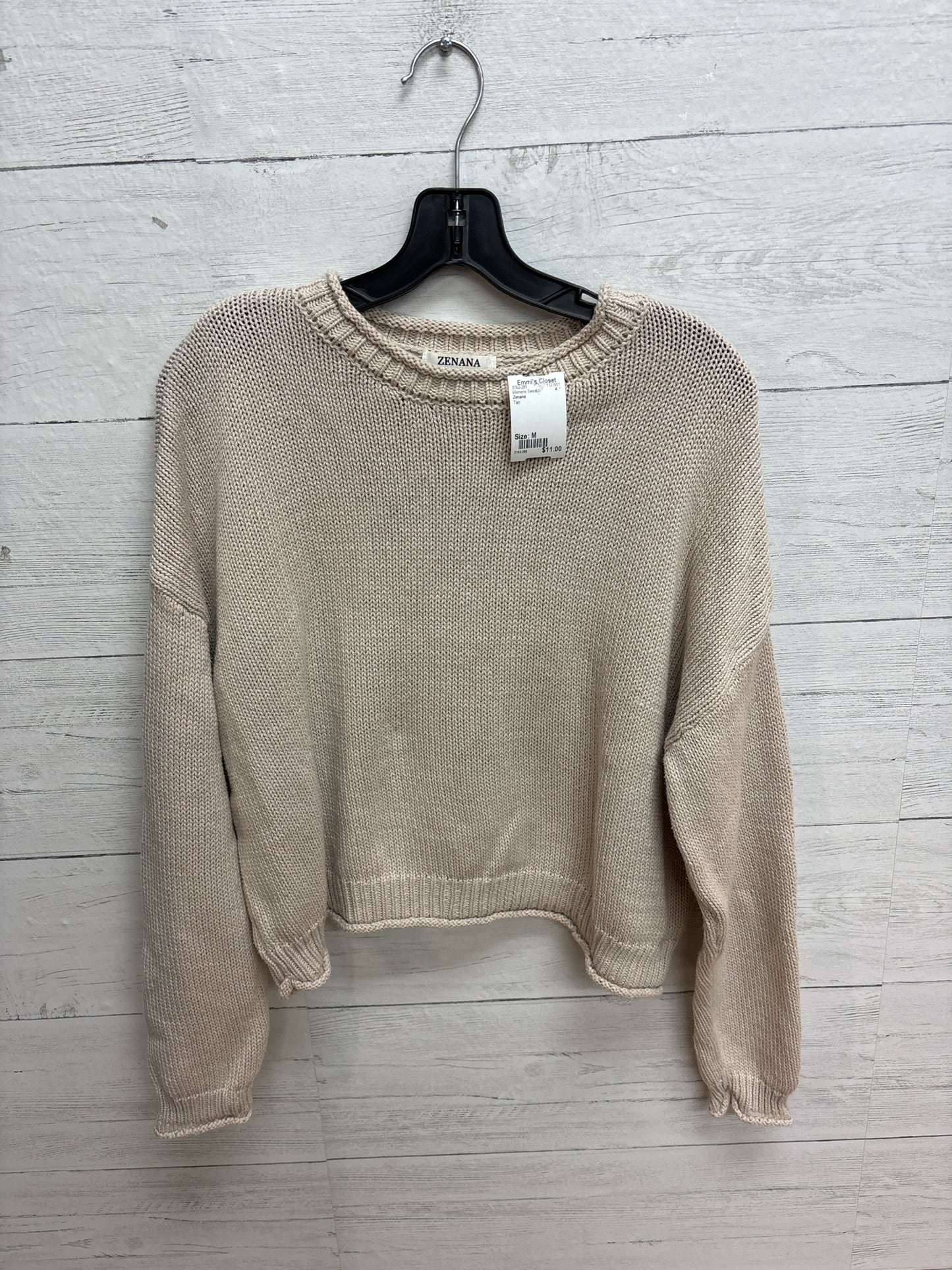 Size M Zenana Tan Womens Sweater