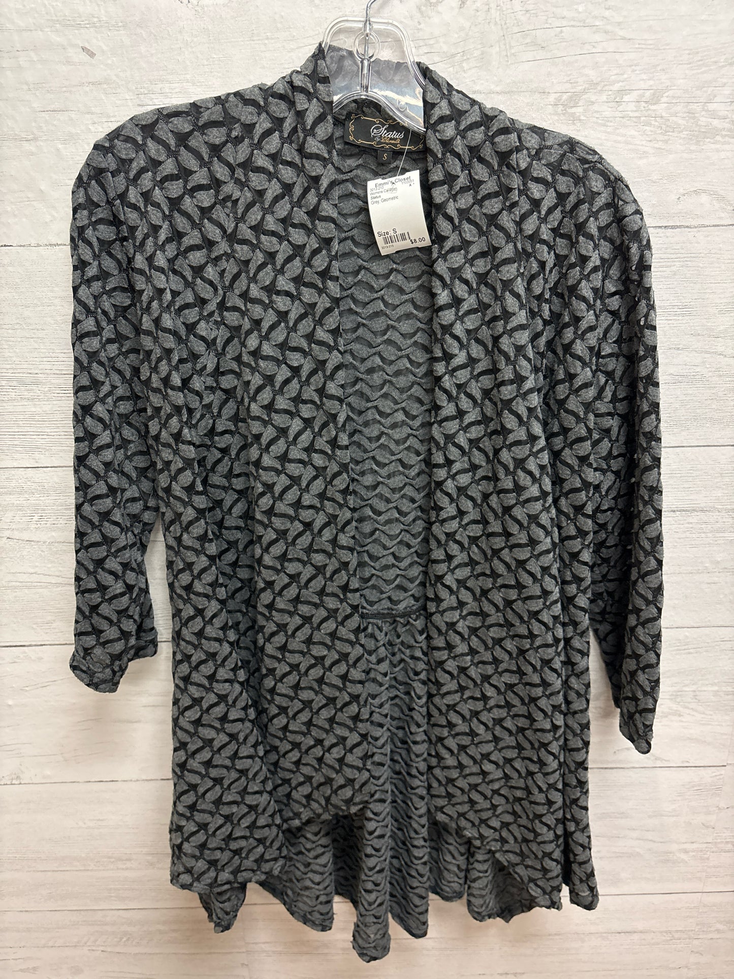 Size S Status Grey Womens Cardigan