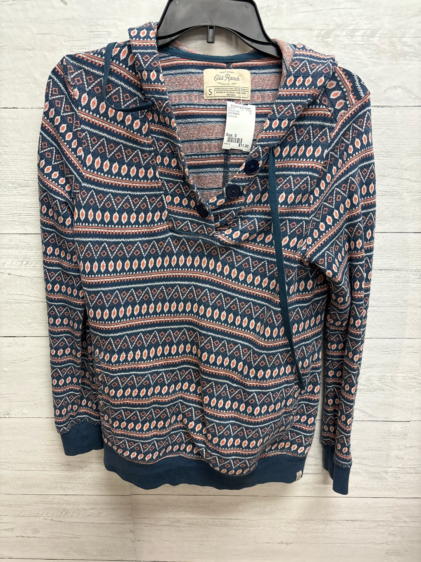 Size S OLD RANCH blue/coral Womens Shirt