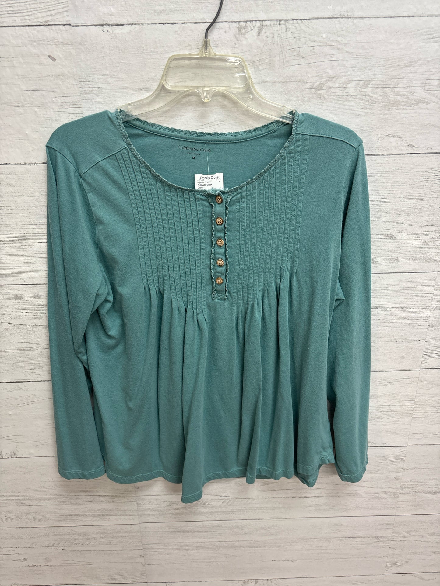 Size M Coldwater Creek Green Womens Shirt