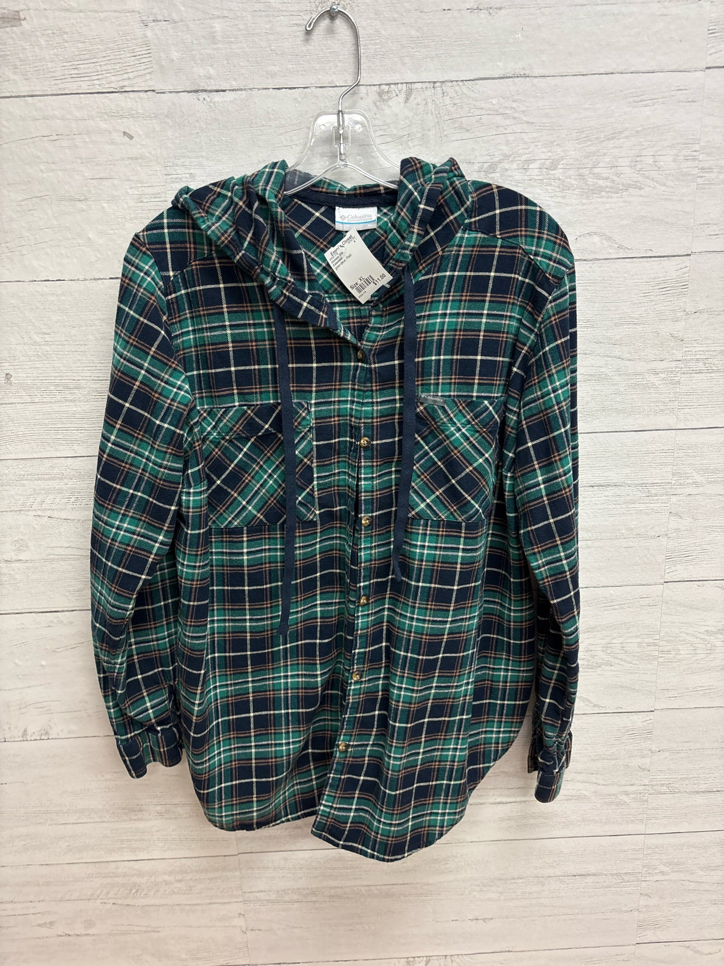 Size XL Columbia green/blue Womens Shirt