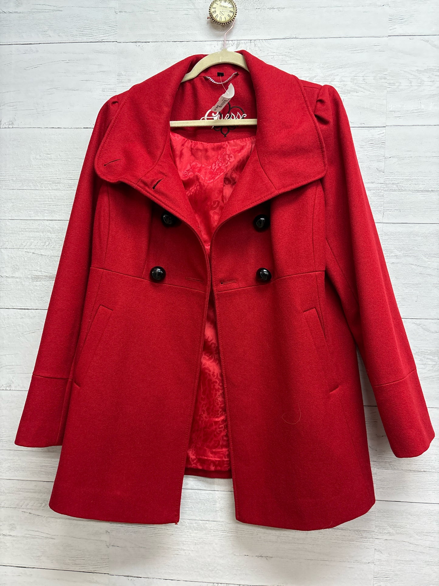 Size L GUESS Red Womens Coat