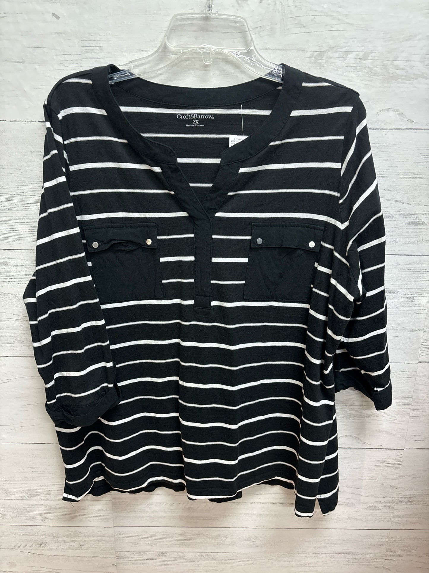 Size 2X Croft & Barrow Black Womens Shirt