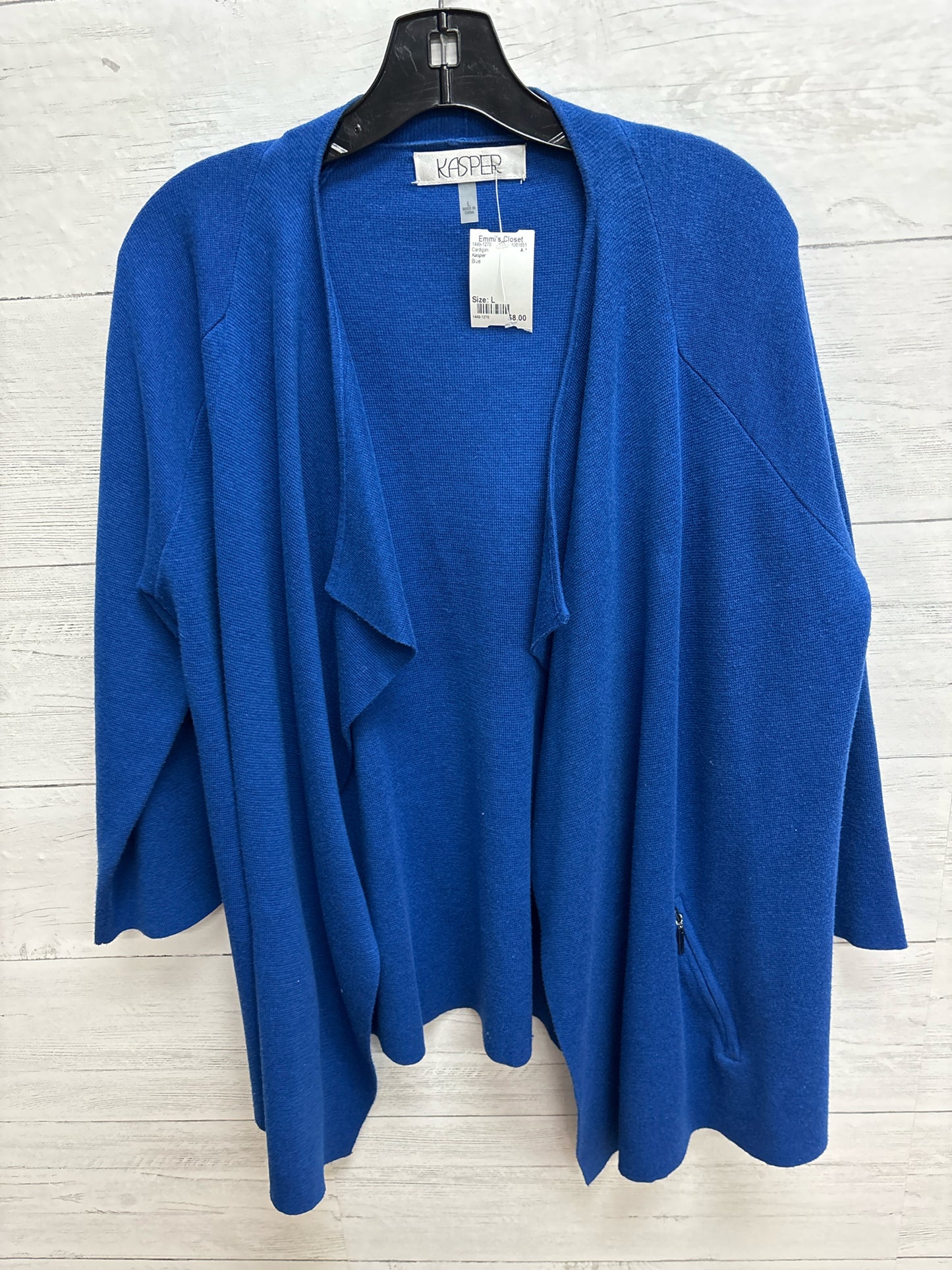 Size L Kasper Blue Cardigan
