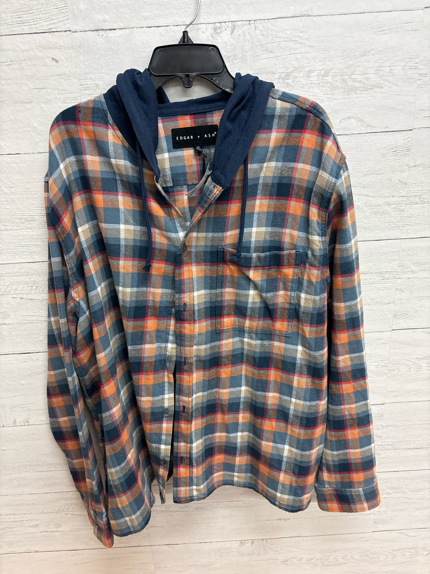 Size 2X Edgar+Ash blue/orange Mens Shirt
