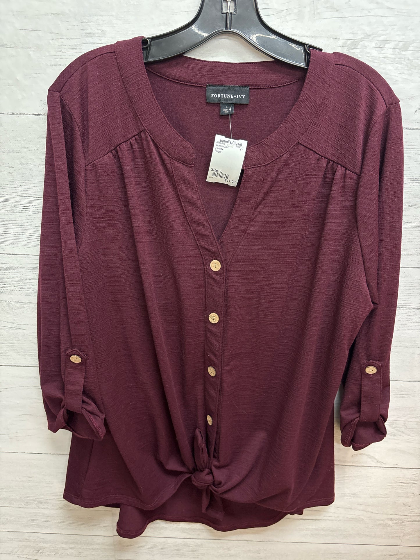 Size L Fortune Purple Womens Shirt