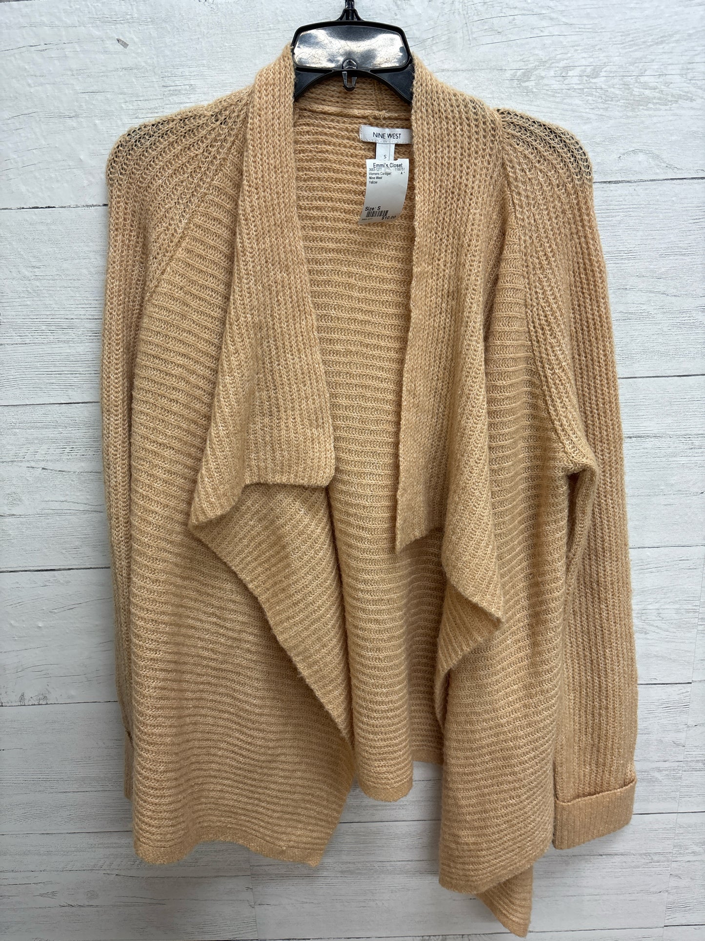 Size S Nine West Yellow Womens Cardigan