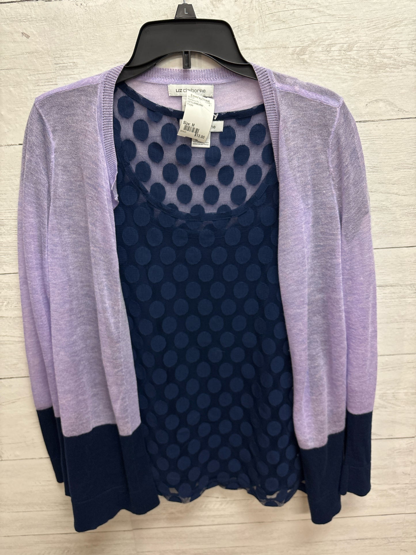 Size M LIZ CLAINBORNE Purple Womens 2-Pc