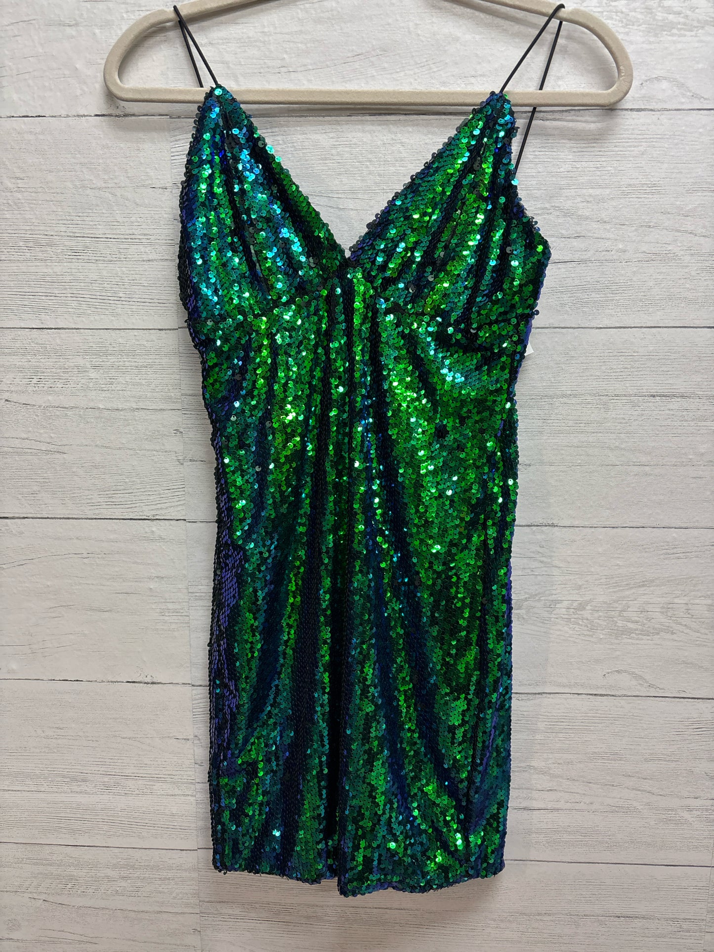 Size M Lulus Blue/Green Gown