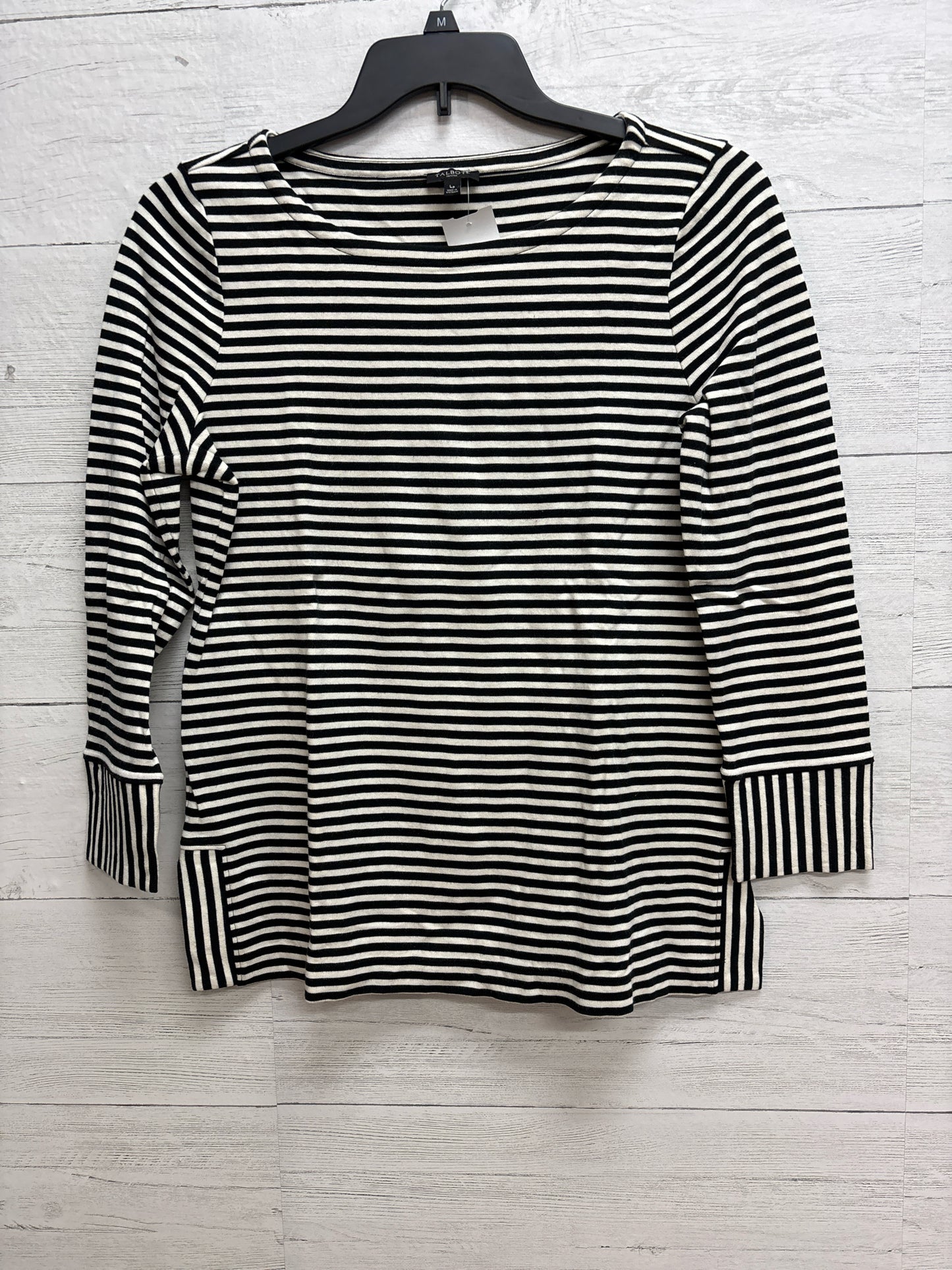 Size L Talbot's Black/cream Womens Shirt