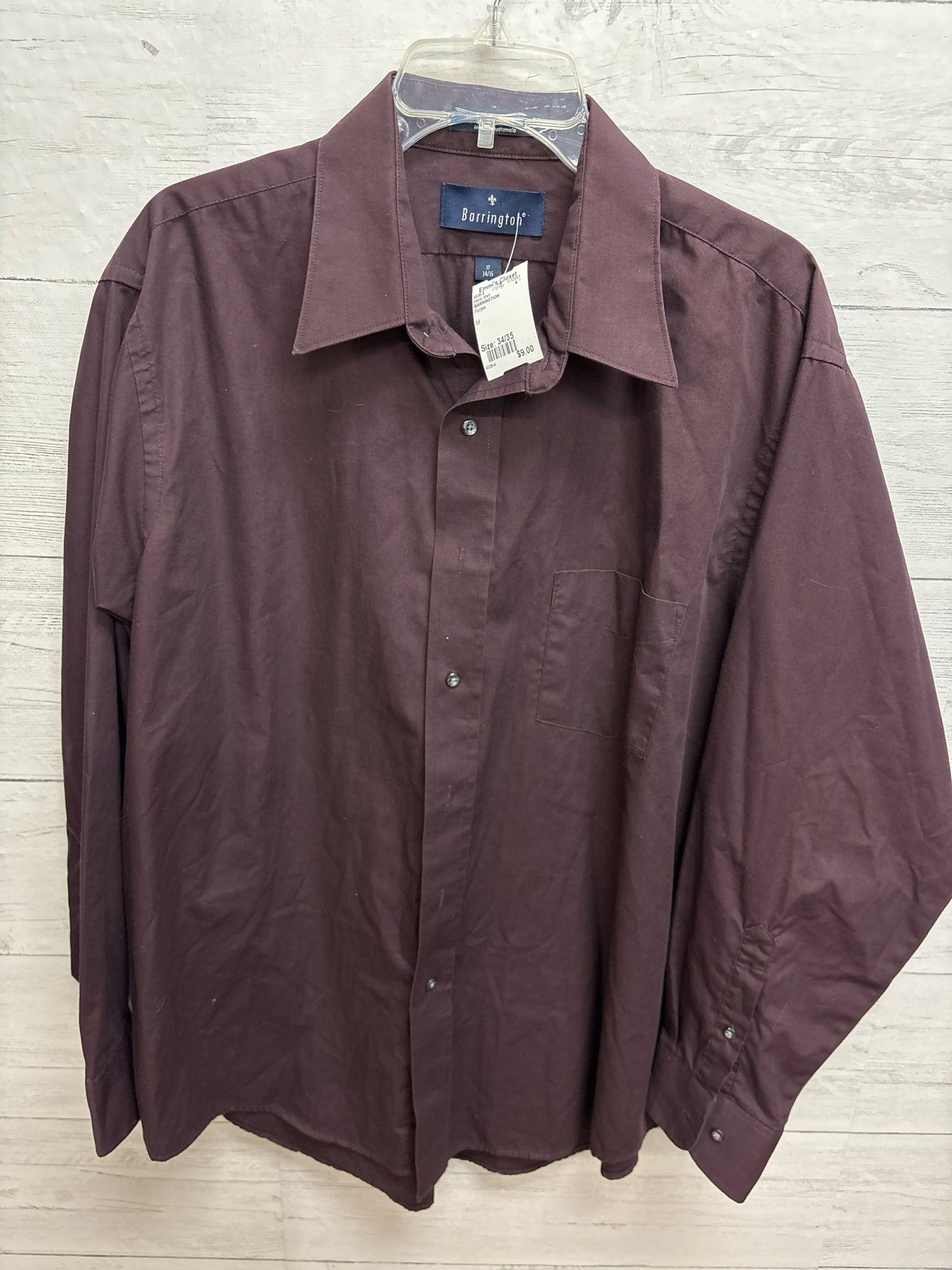 Size 34/35 BARRINGTION Purple Mens Shirt