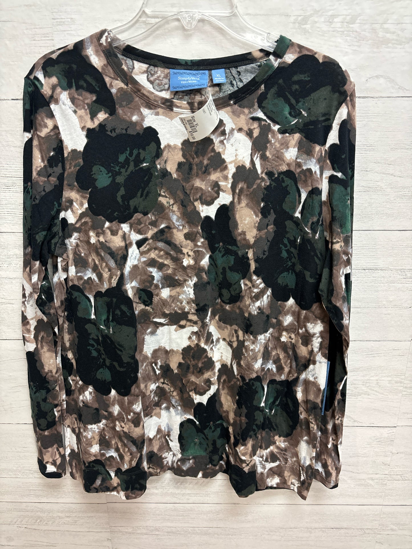 Size XL Simply Vera Brown/Green Womens Shirt