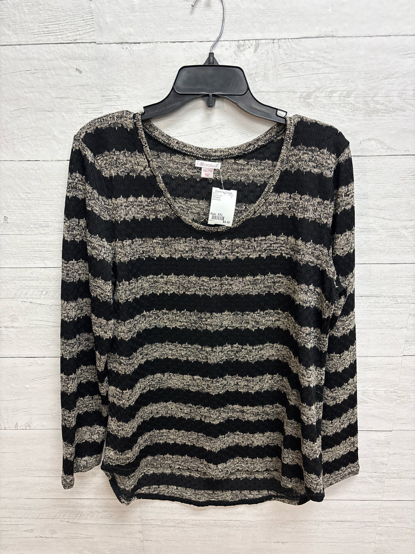 Size XXL Xhilaration Black/Grey Womens Shirt