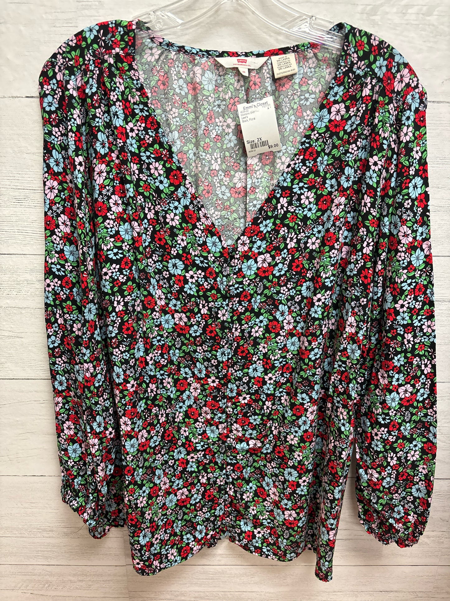 Size 2X Levi's Black Womens Shirt