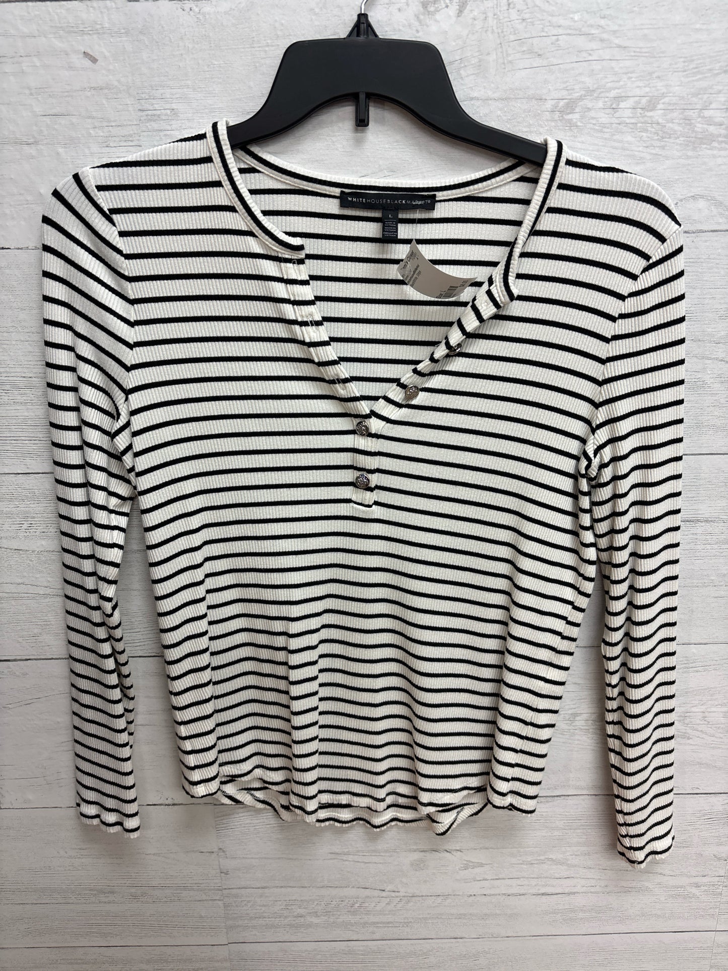 Size L WhiteHouseBlkMarket Black/White Womens Shirt