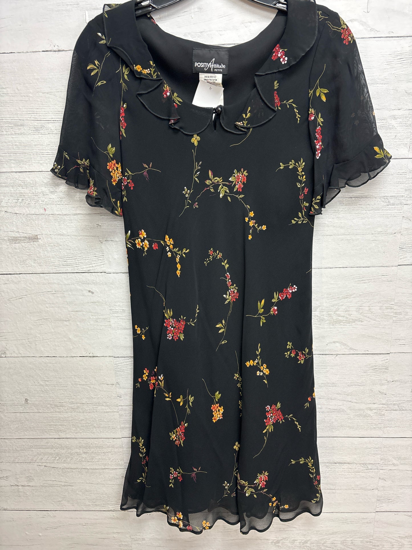 Size 4 Positive Atitude BLACK FLORAL Dress