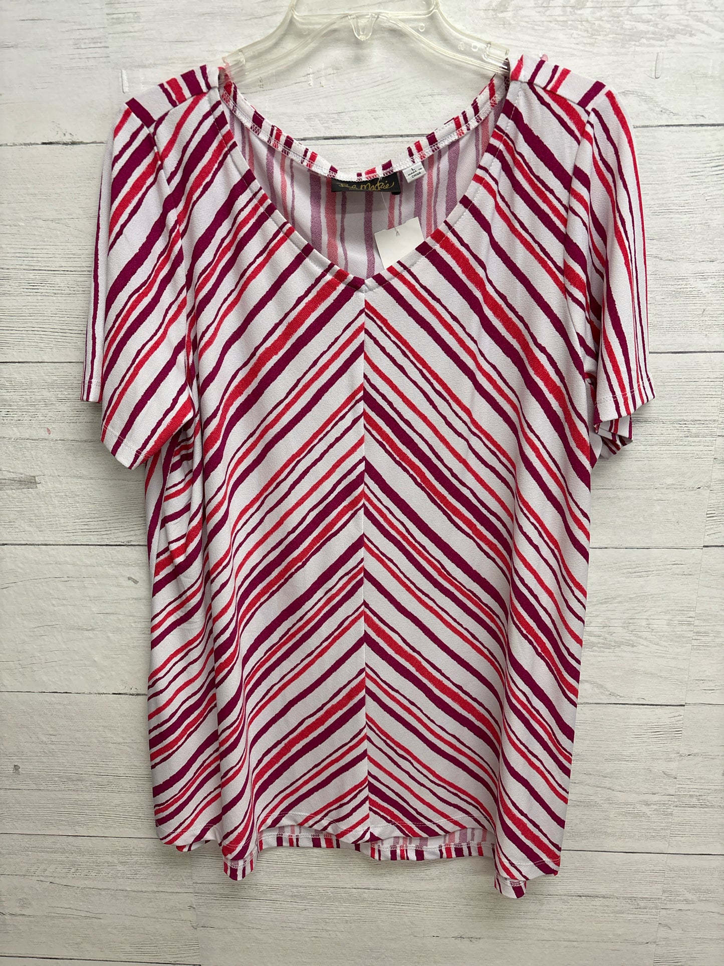 Size L Bob Mackie Pink/white Shirt