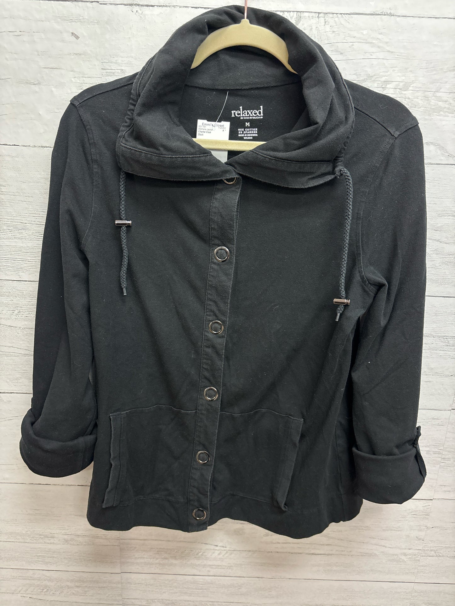 Size M Charter Club Black Womens Jacket