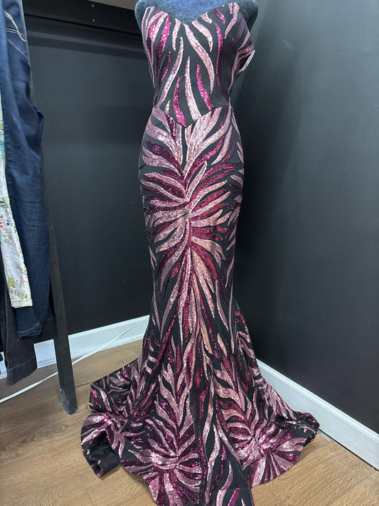 Size 4 Emmi's Elegance black/purple Gown