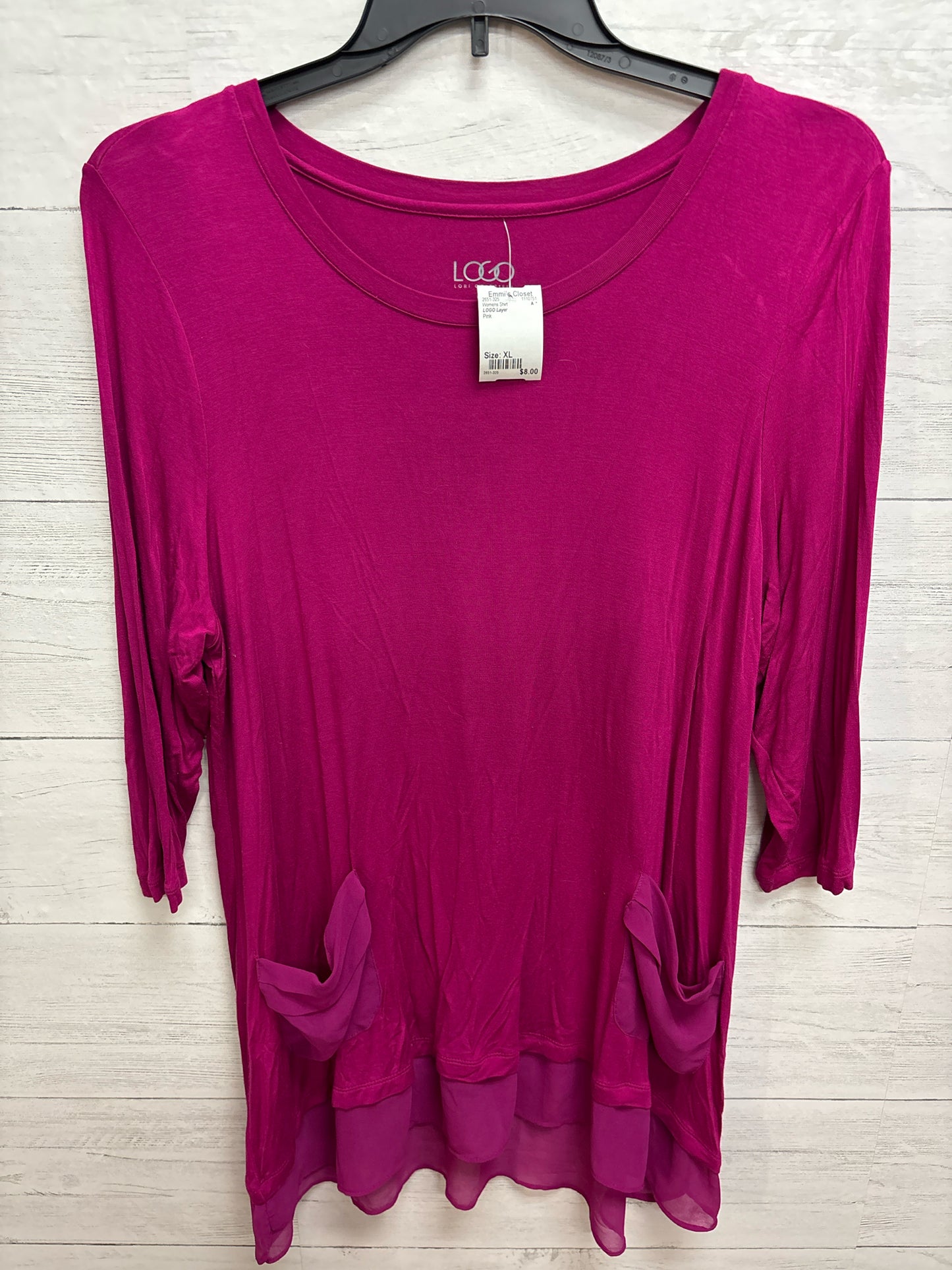 Size XL LOGO Layer Pink Womens Shirt