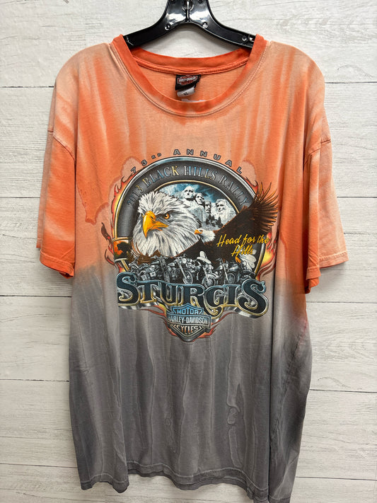 Size XL Harley-Davidson Orange/grey/white Mens Shirt