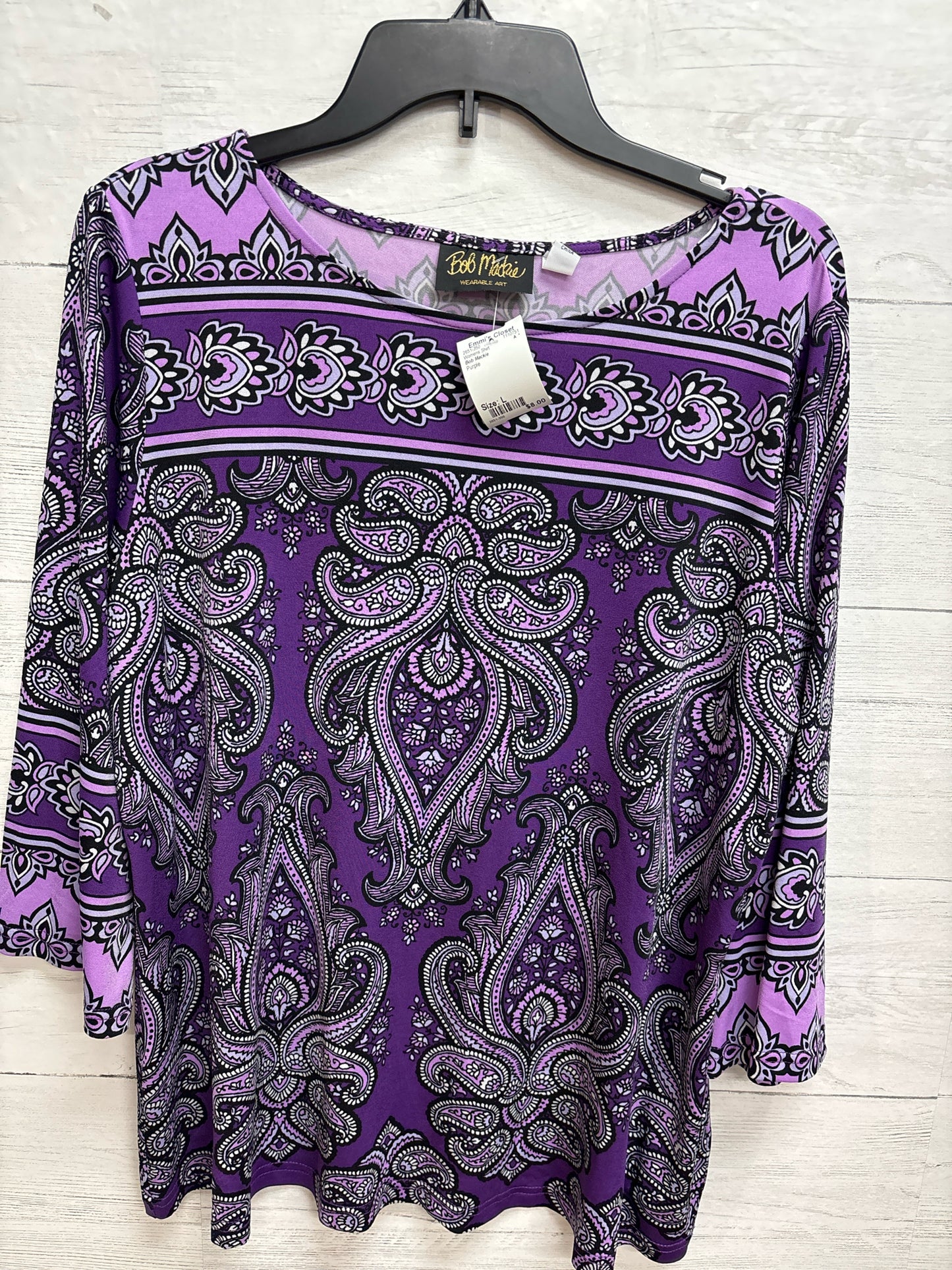 Size L Bob Mackie Purple Womens Shirt