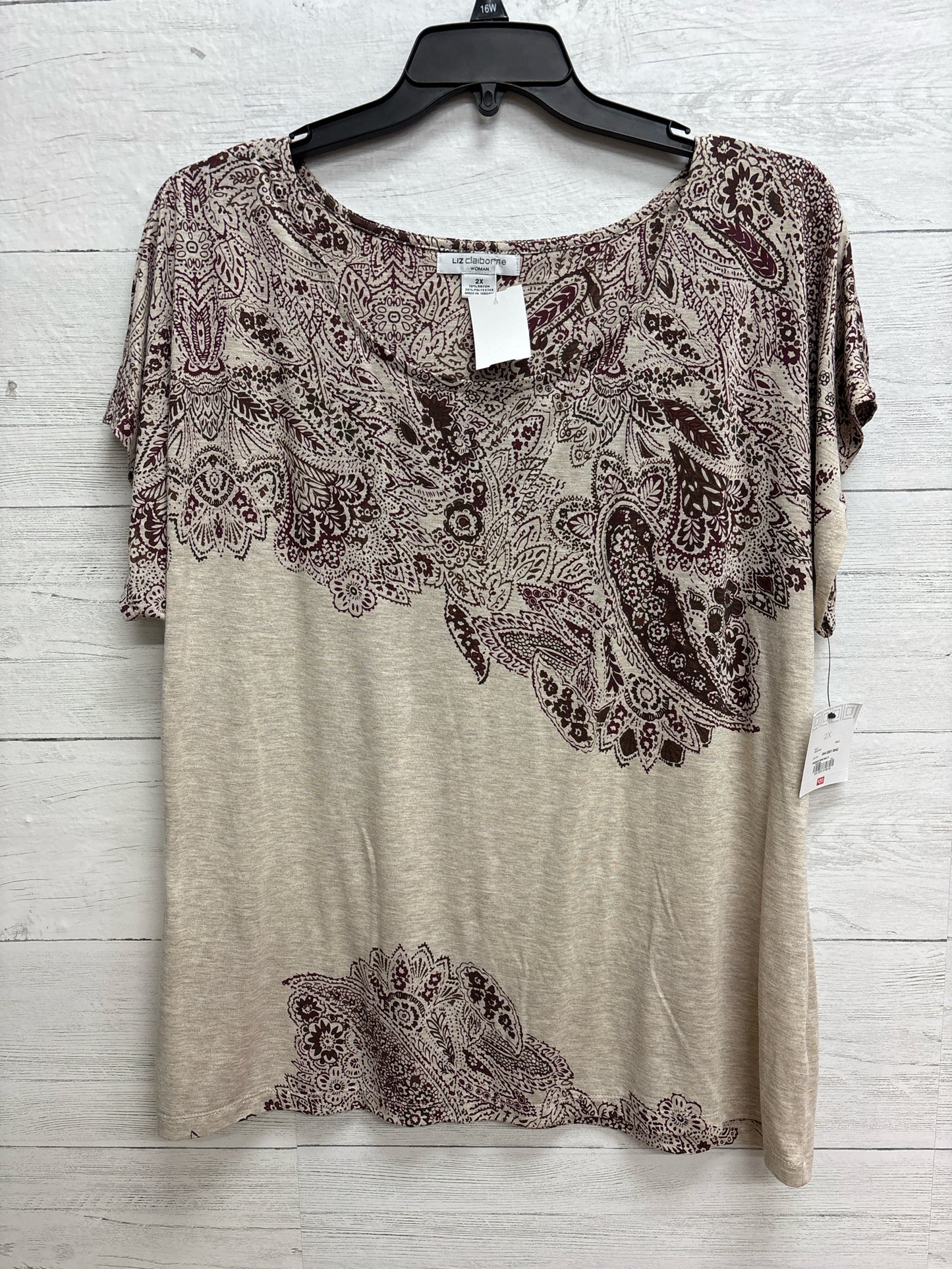 Size 2X Liz Claiborne Brown/tan Shirt