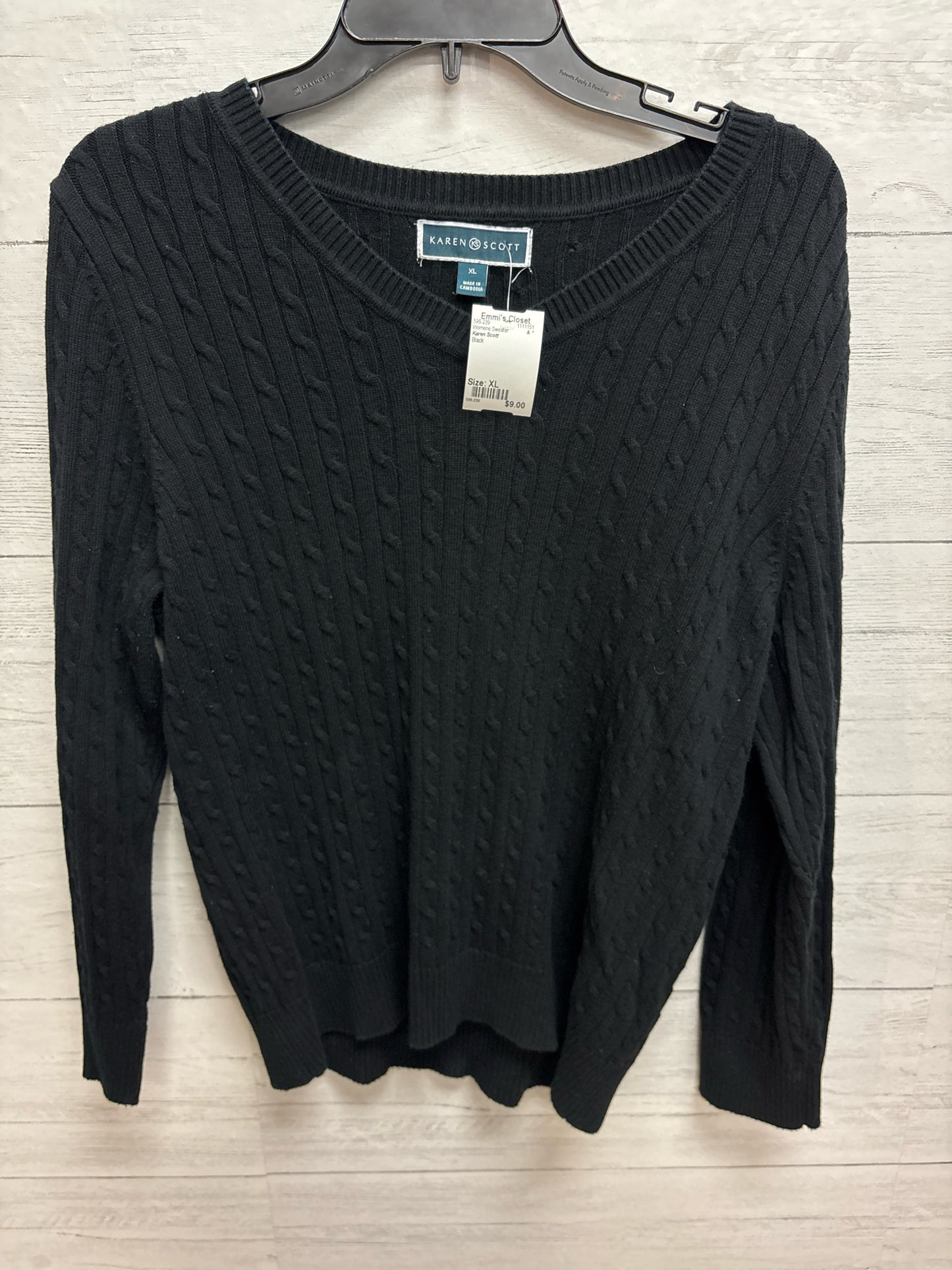 Size XL Karen Scott Black Womens Sweater