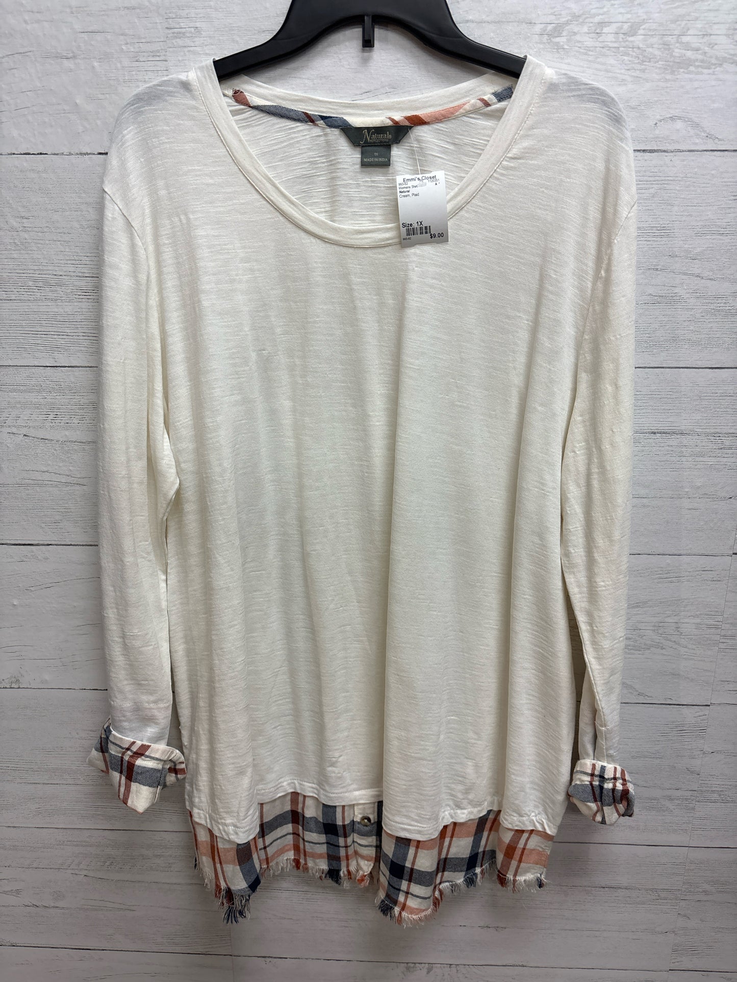 Size 1X Natural Cream Womens Shirt