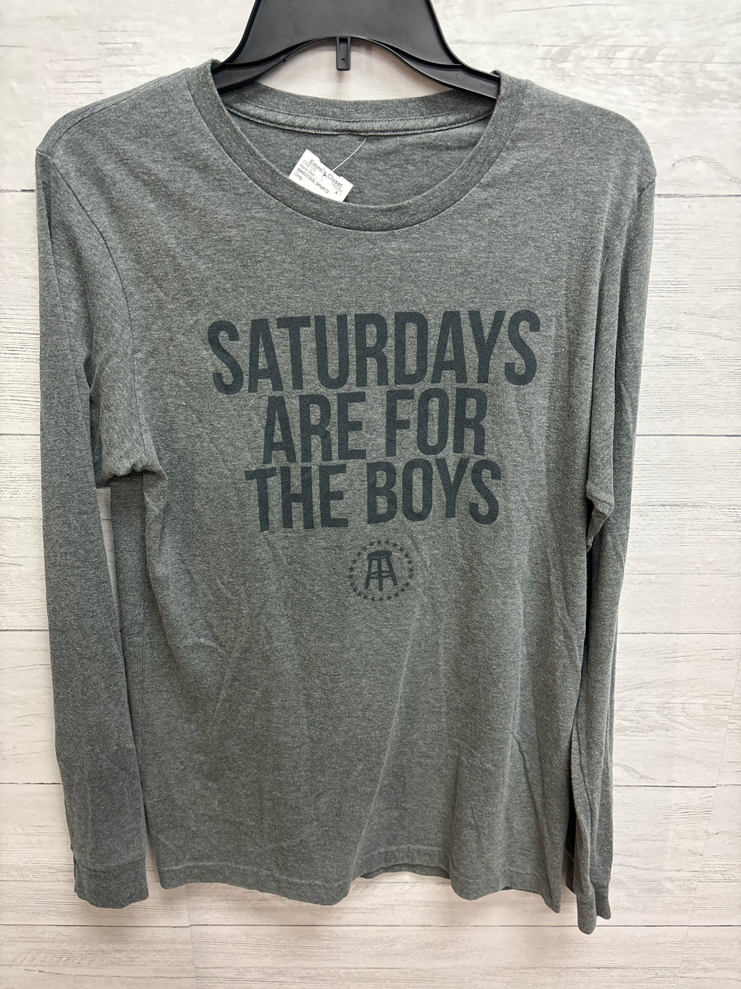 Size L BARSTOOL SPORTS Grey Mens Shirt