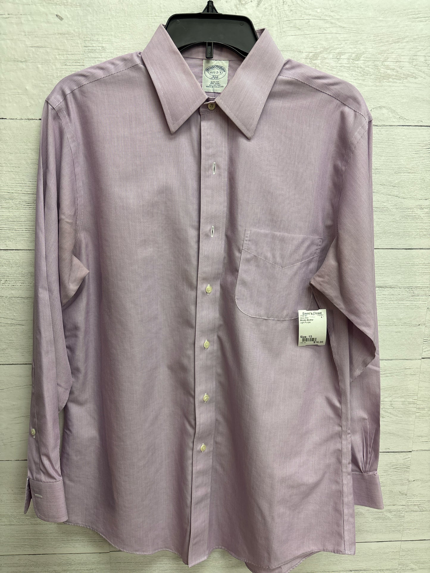 Size 15 Brooks Brother Light Purple Mens Shirt