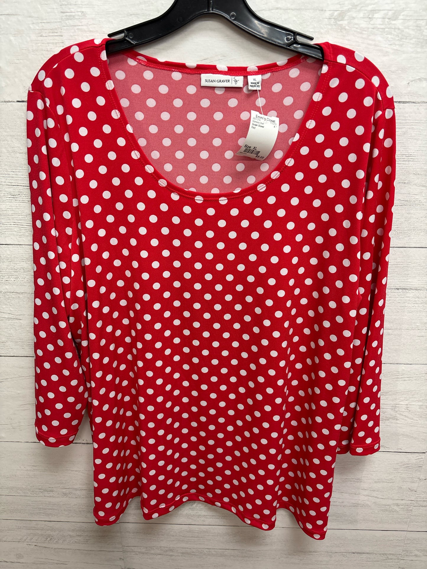 Size XL Susan Graver Red Womens Shirt