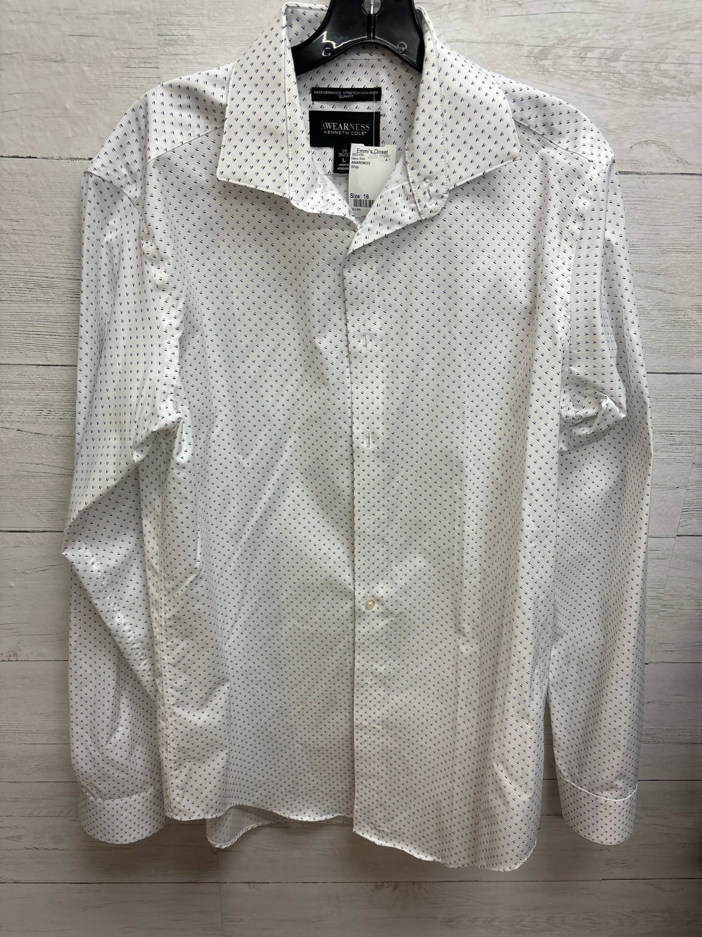 Size 16 AWARENESS White Mens Shirt