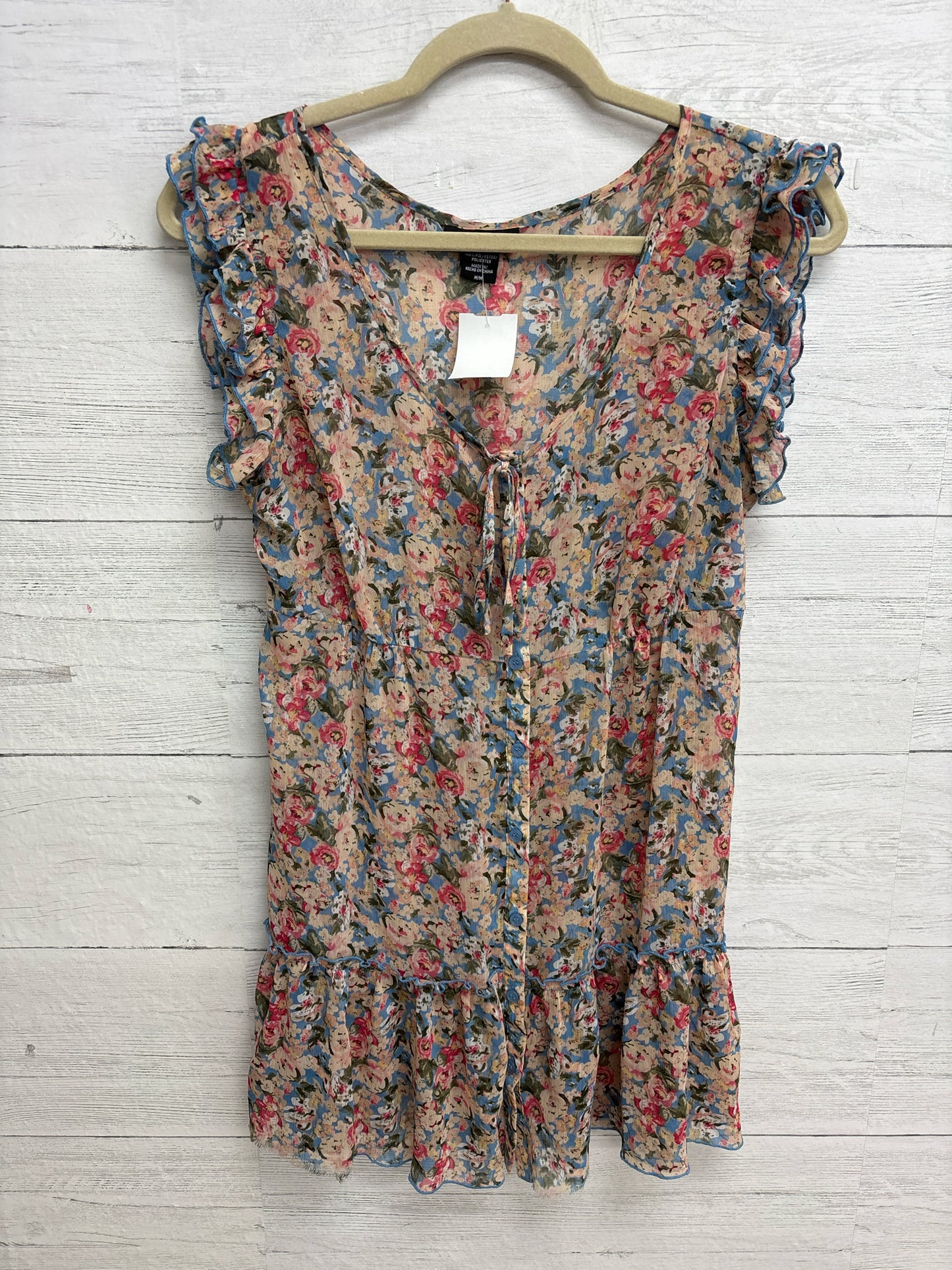 Size M Apostrophe Pink/Blue Dress