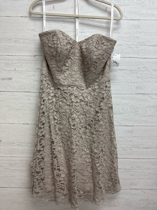 Size 12 Davids Bridal Tan Gown