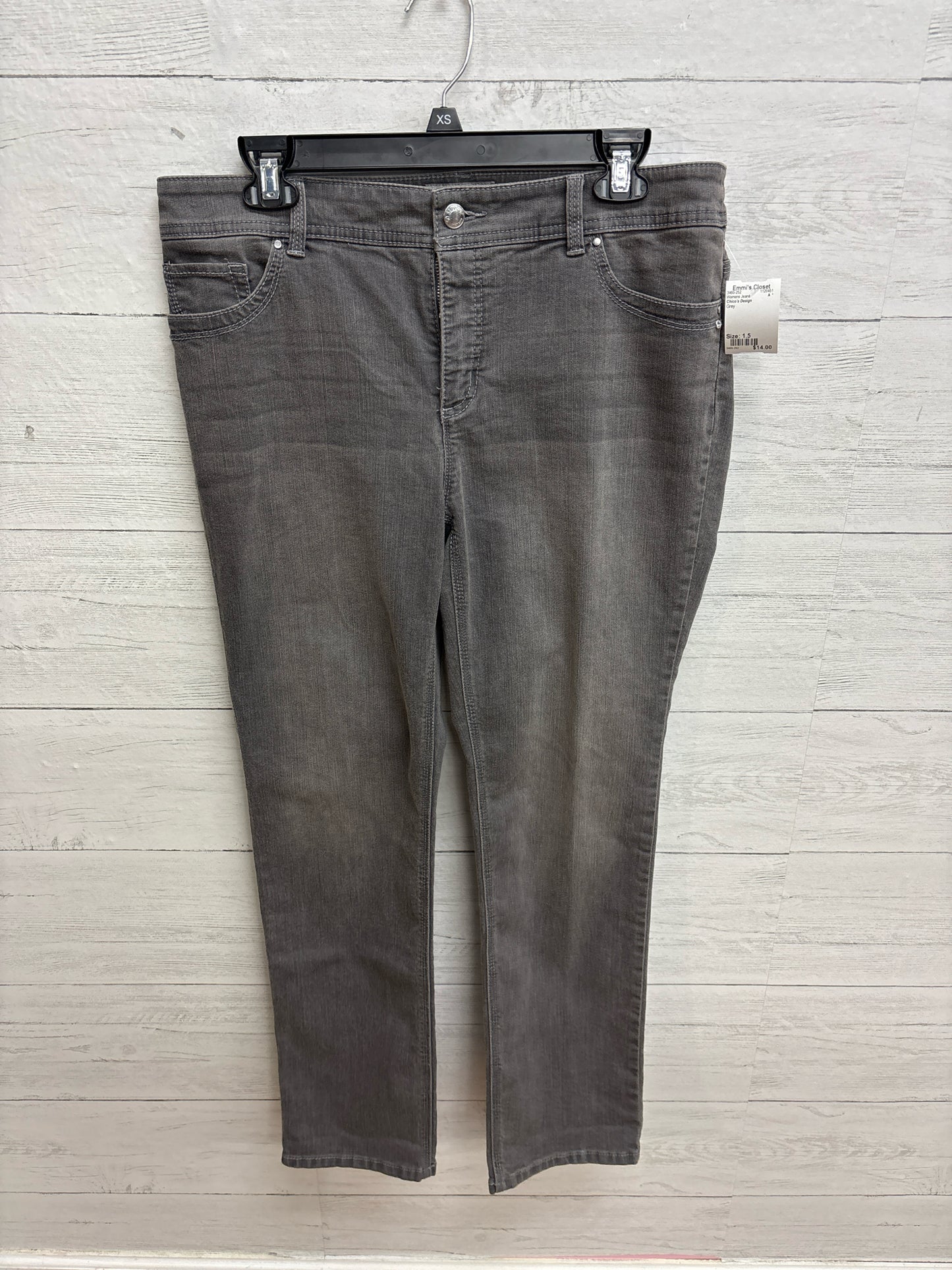 Size 1.5 Chico's Design Grey Womens Jeans