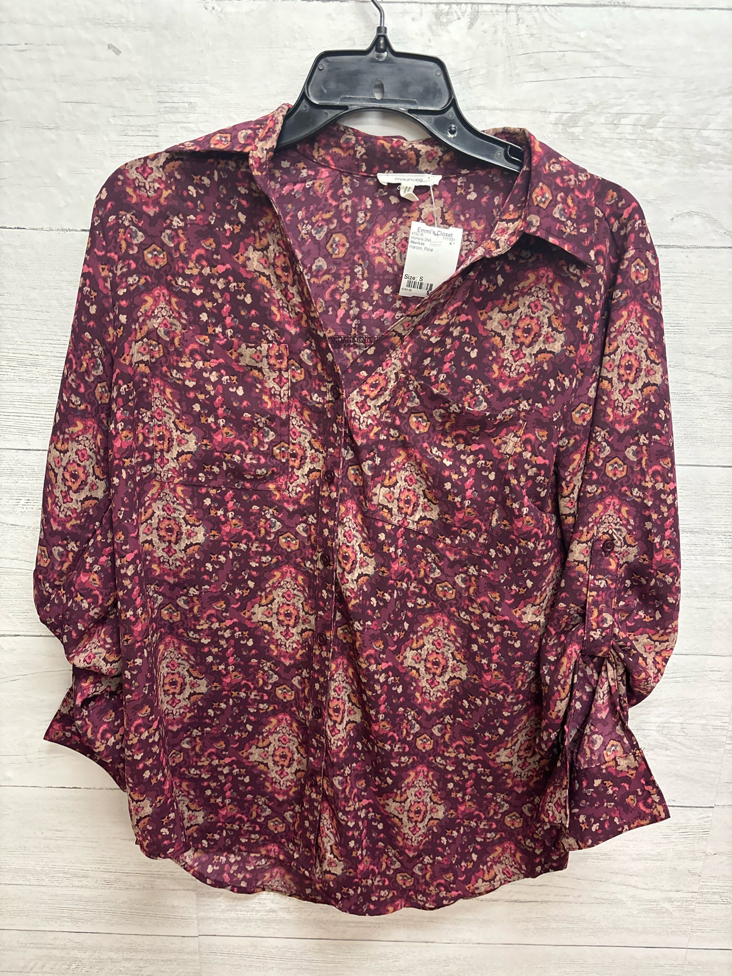 Size S Maurices maroon Womens Shirt