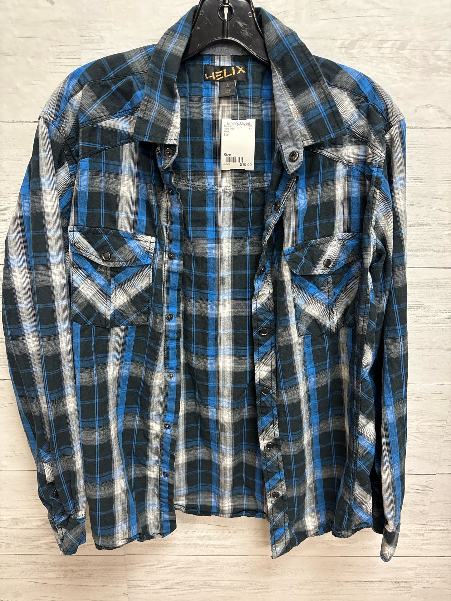 Size L Helix Blue Mens Shirt