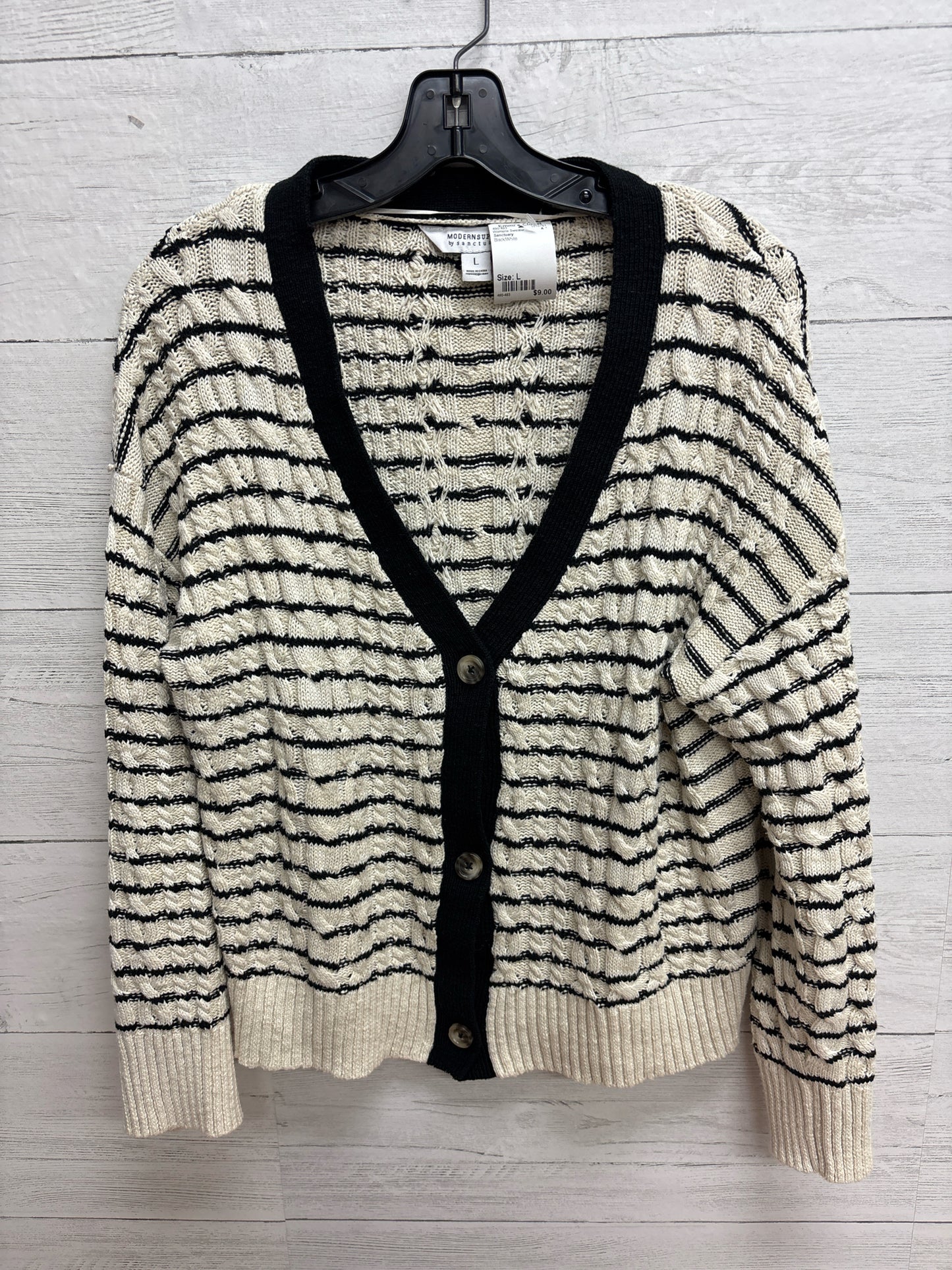 Size L Sanctuary Black/White Womens Sweater