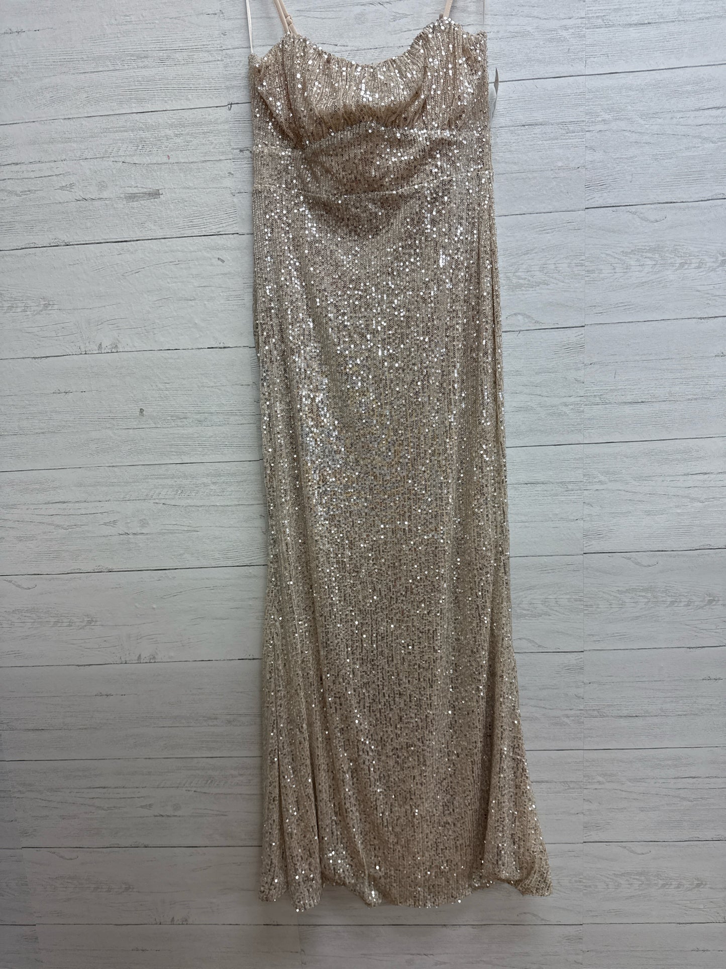Size L Blue Rain Gold Gown