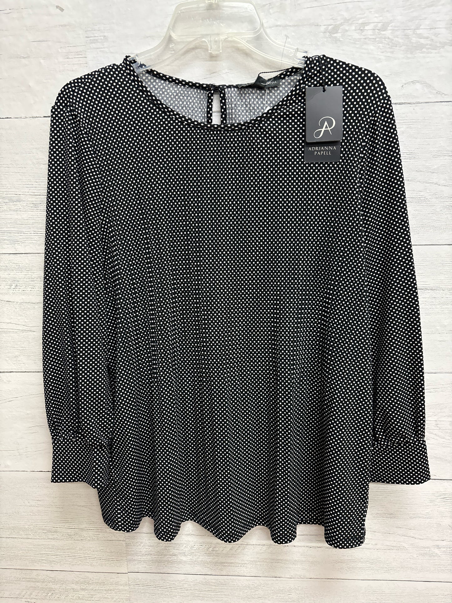 Size L Adrianna Papell Black/White Womens Shirt