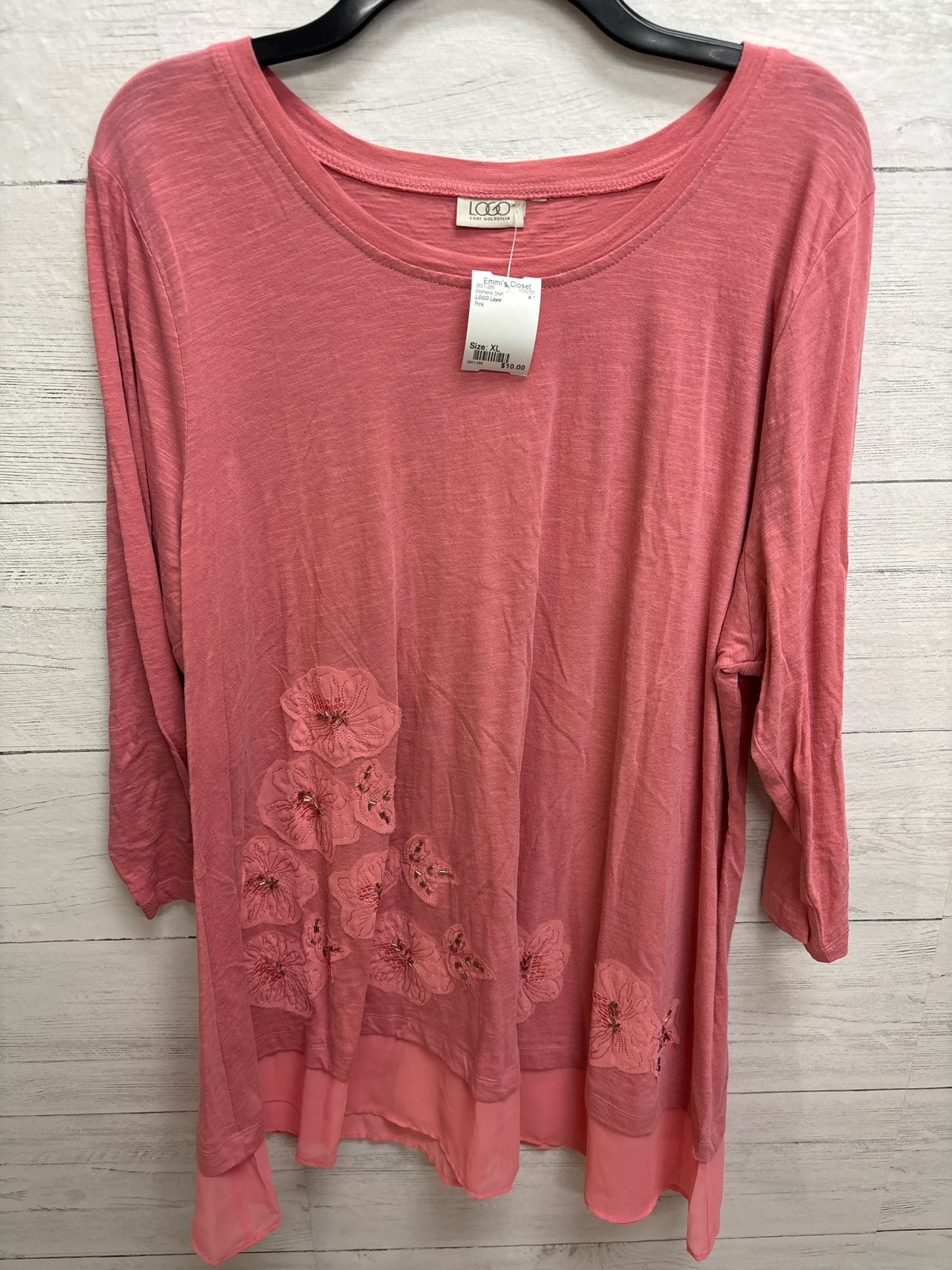 Size XL LOGO Layer Pink Womens Shirt