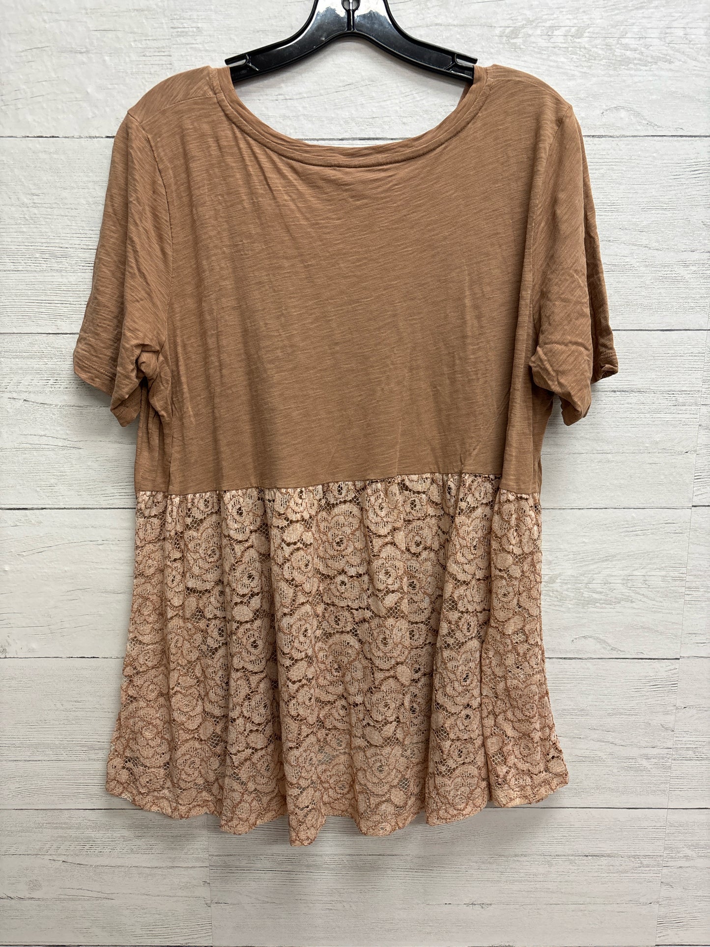 Size L LOGO Layer Brown Shirt