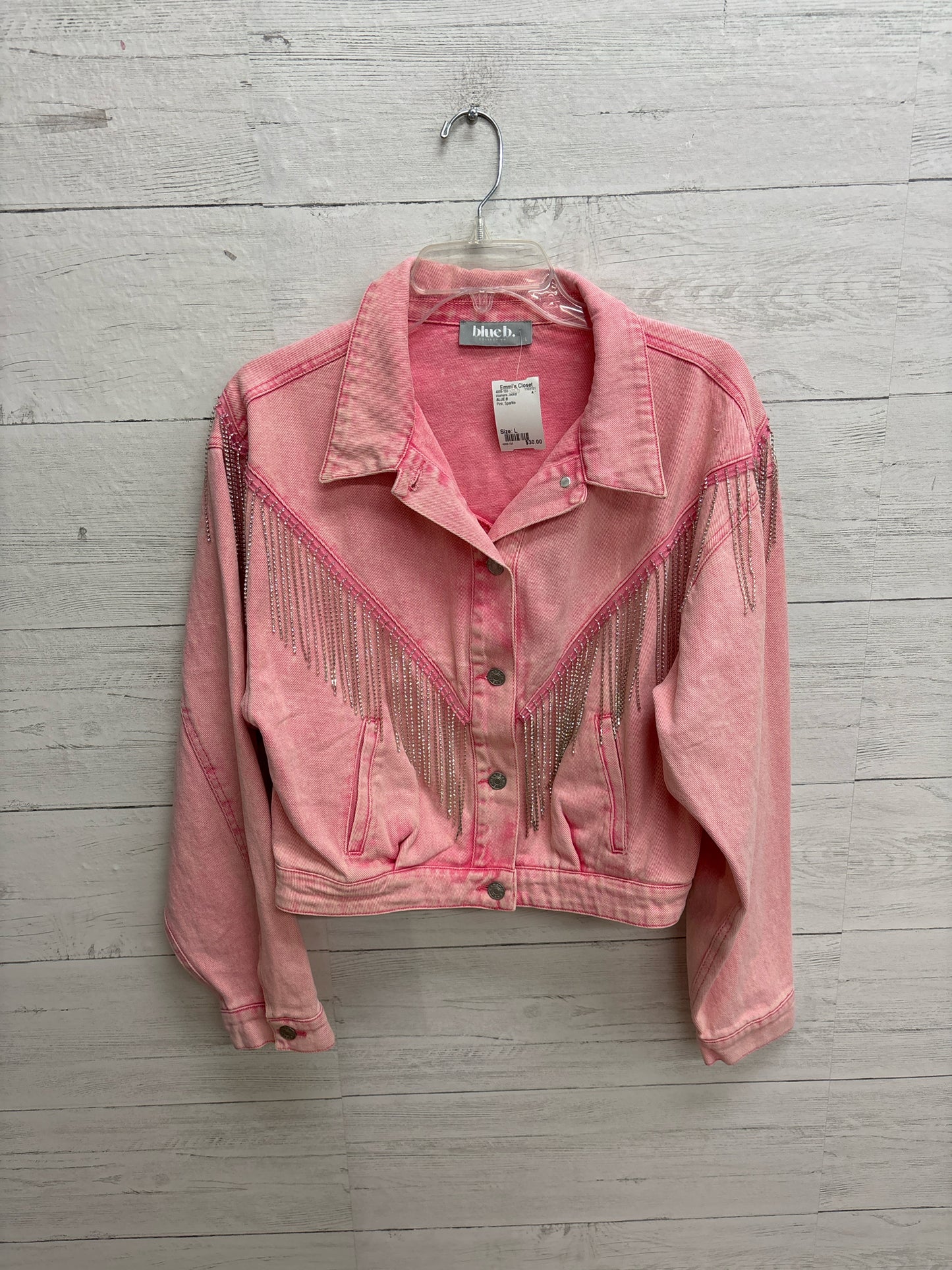 Size L BLUE B Pink Womens Jacket