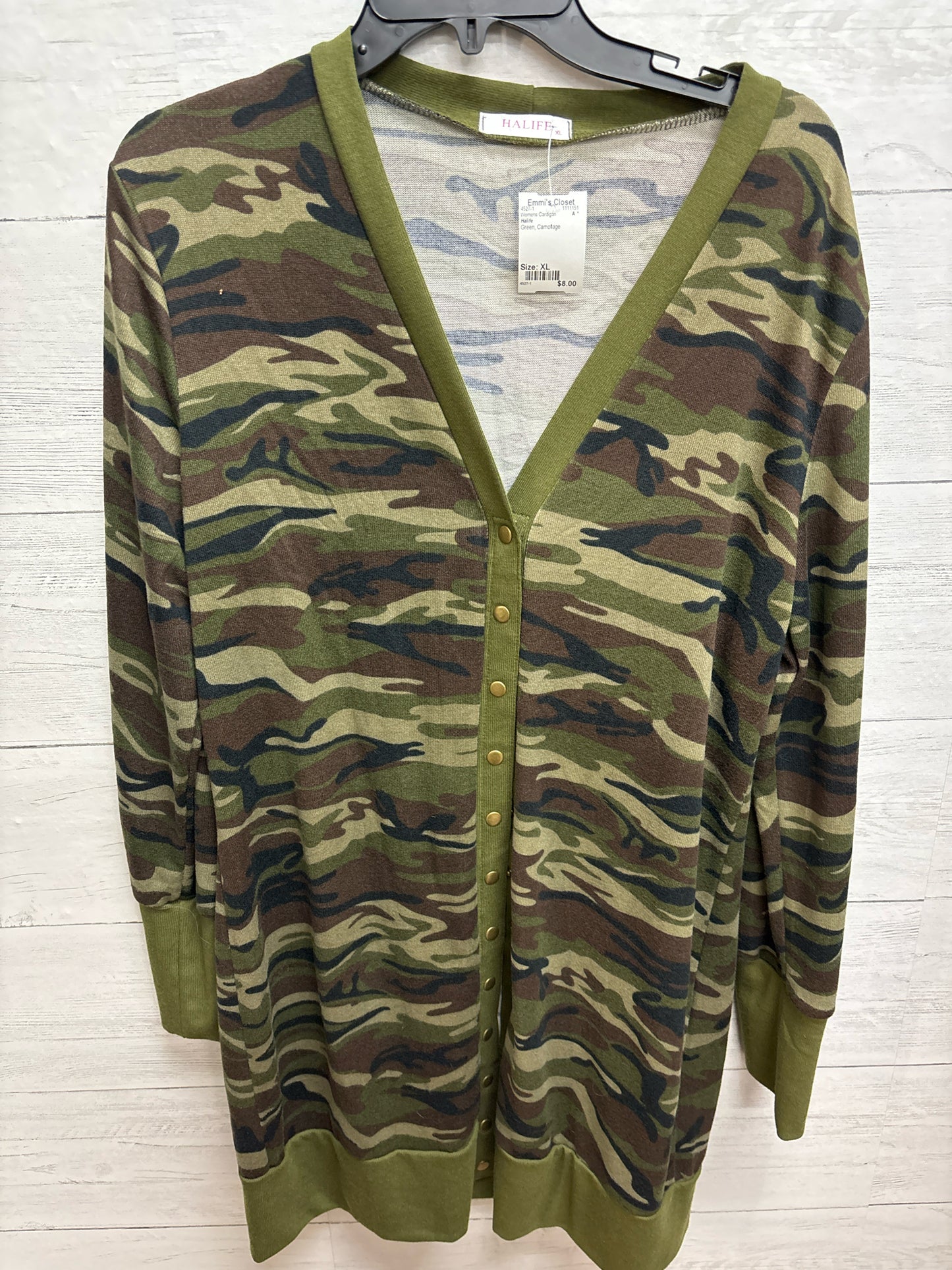 Size XL Halife Green Womens Cardigan