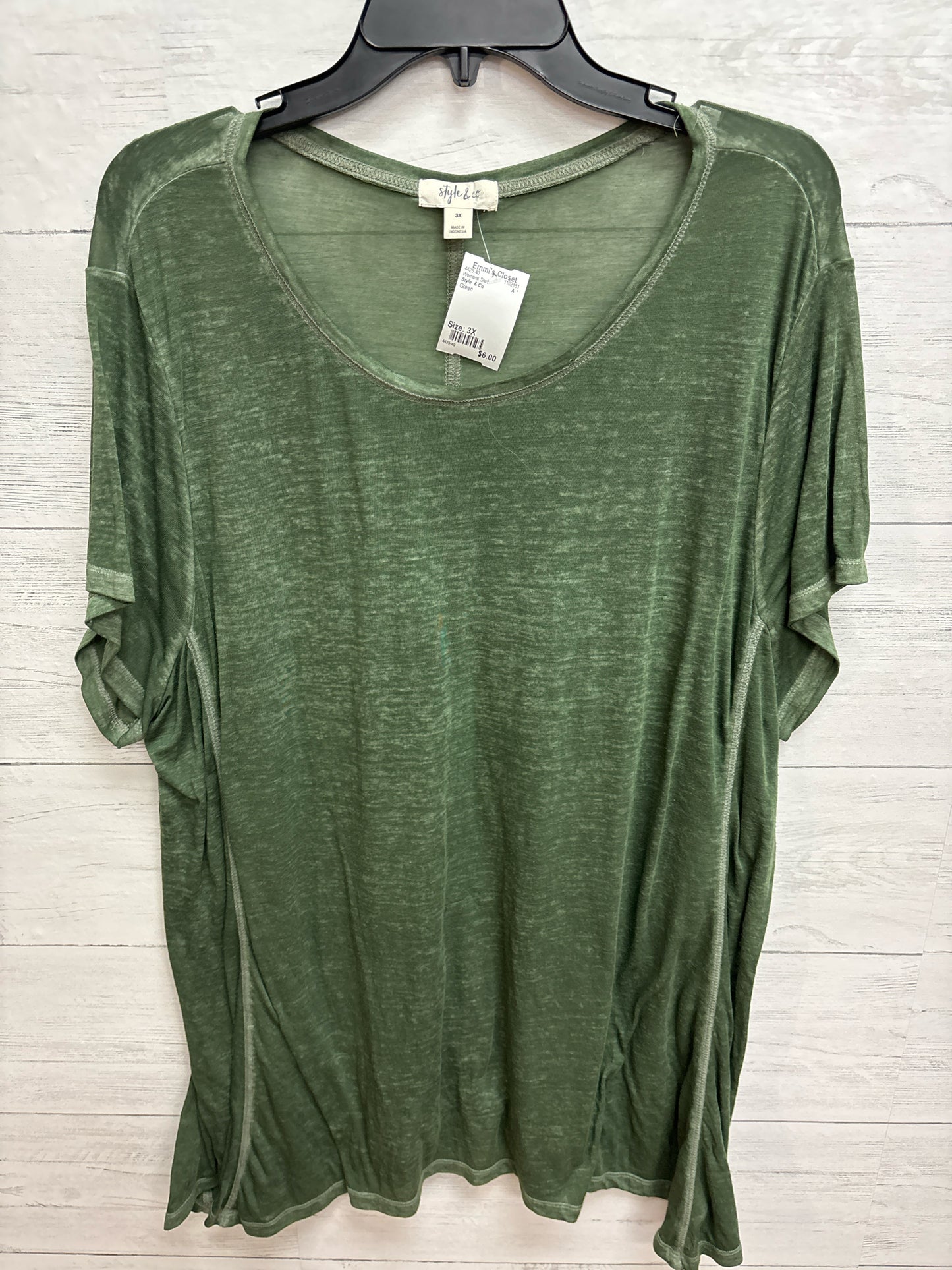 Size 3X Style  & Co Green Womens Shirt