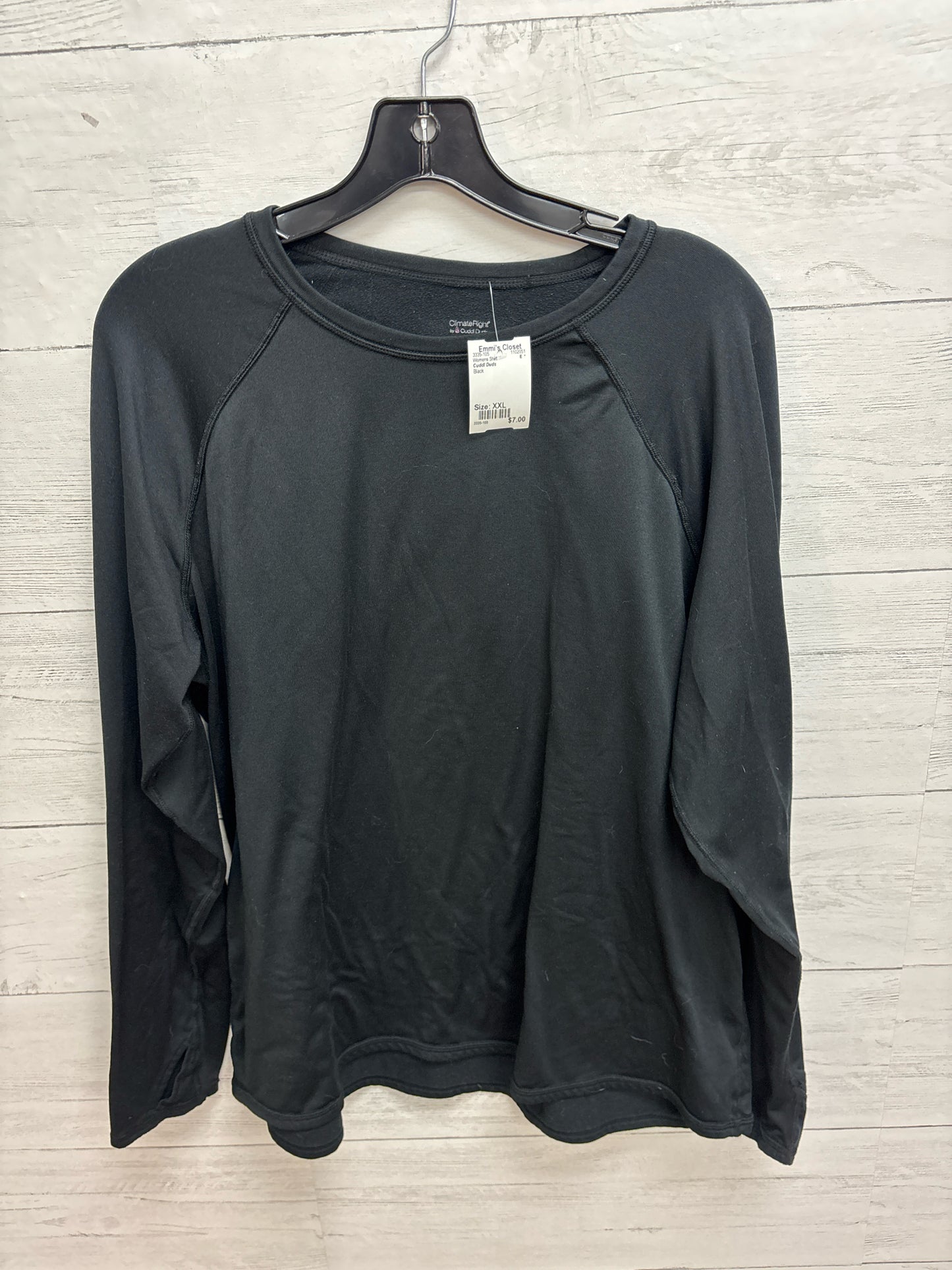 Size XXL Cuddl Duds Black Womens Shirt