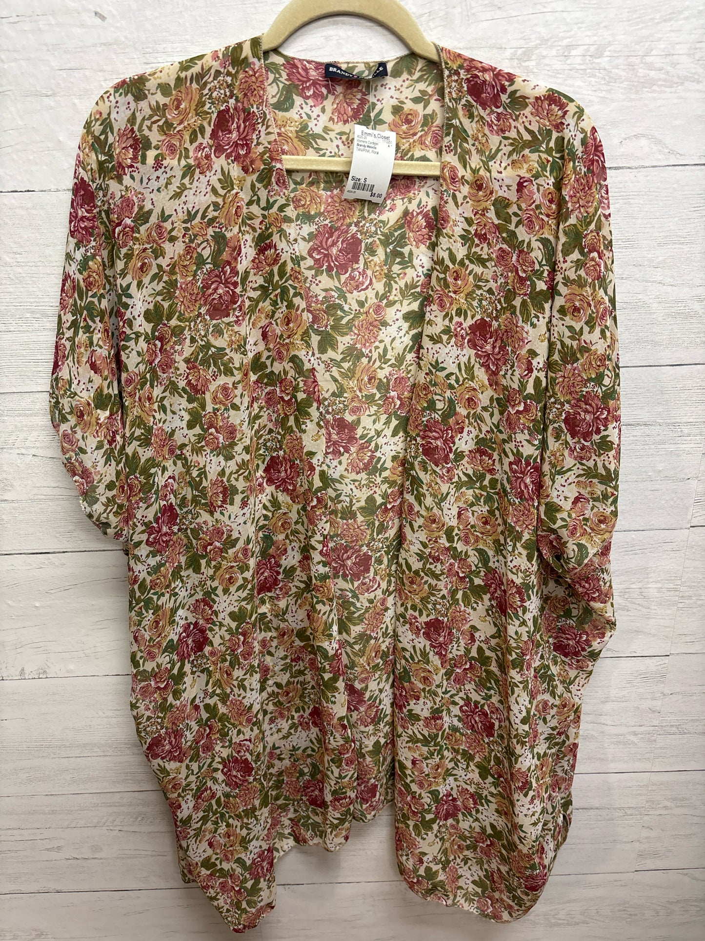 Size S Brandy Melville TAN/PINK Womens Cardigan